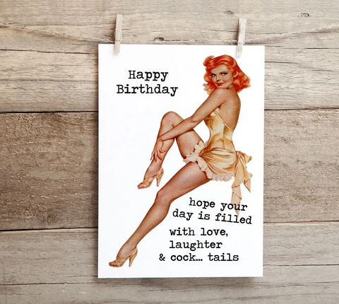 Happy Birthday Cock Tails Card