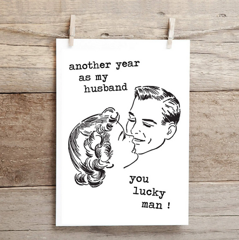  You Lucky Man Anniversary Card