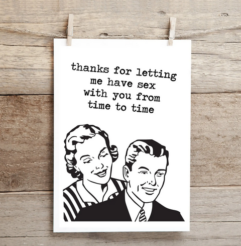 Thanks for Sex Card