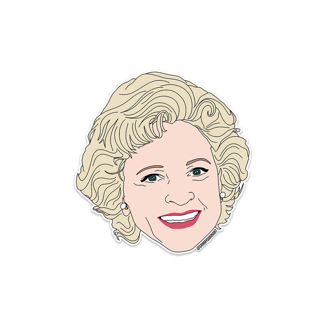 Betty White Face Sticker – Modern Legend, LLC.