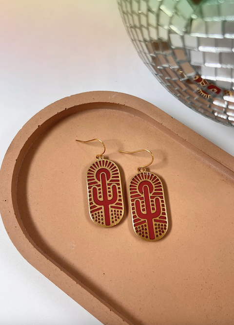  Orange Cactus Earrings