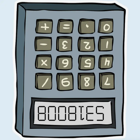 Boobies Calculator Sticker