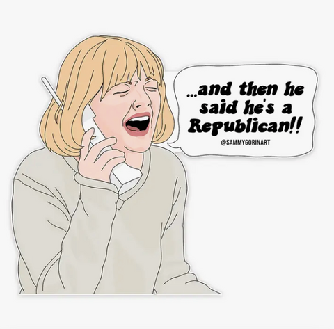  Drew Barrymore Republican Scream Sticker
